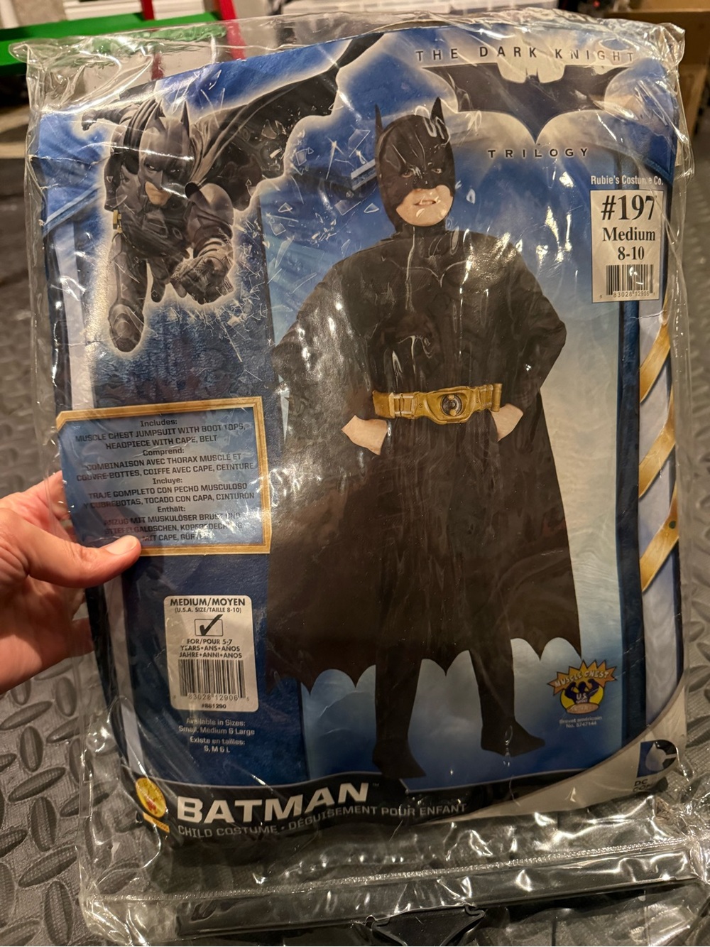 NEW Batman Dark Knight Costume Kids Boys M Utility Belt Mask Cape 5-7 Halloween